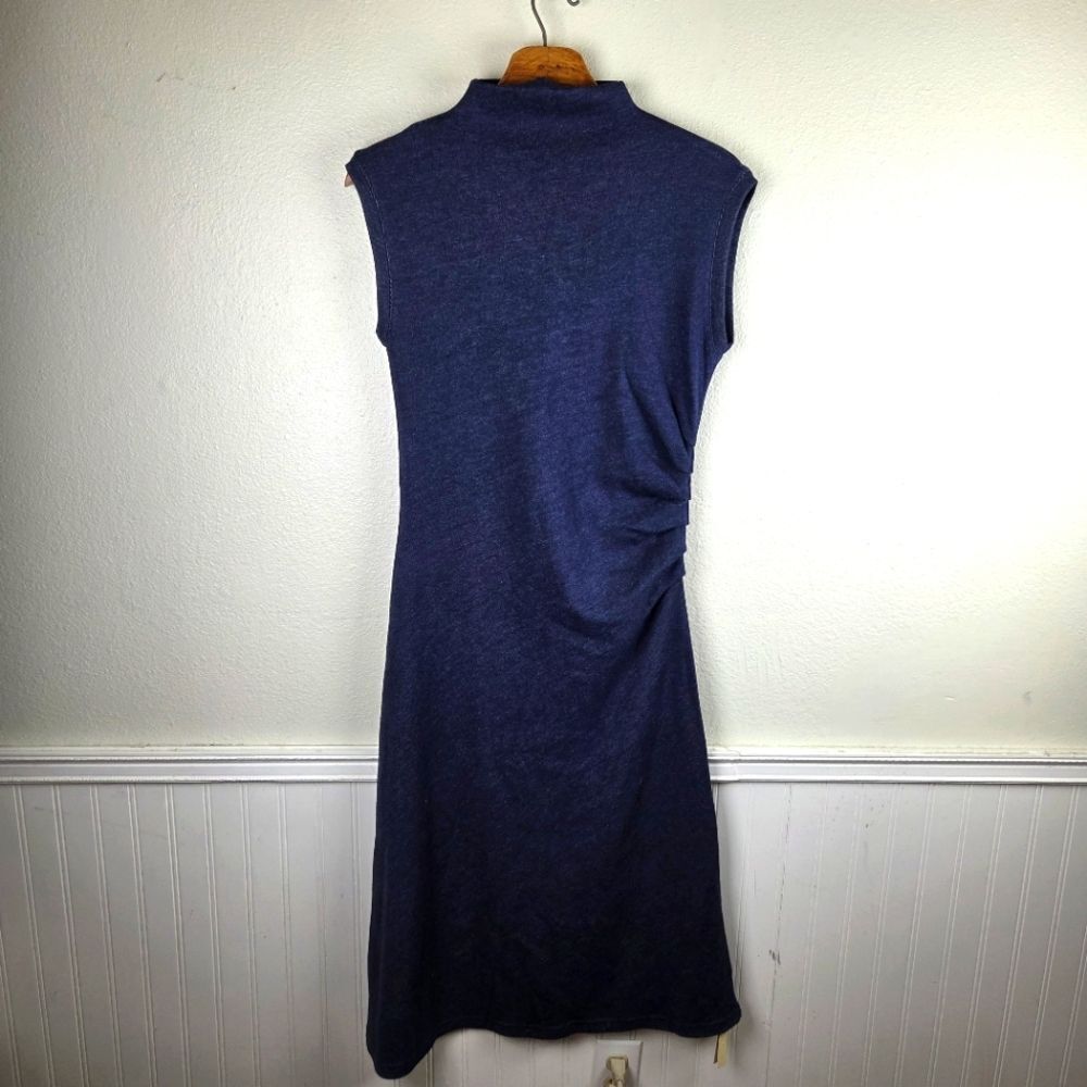 OGL Women's Side Ruched Scrunched Navy Sleeveless Super Soft Dress Size Large - Picture 1 of 10